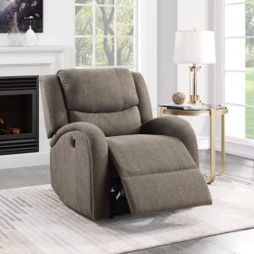 Modern Living Room Furniture 1pc Power Reclining Chair Brown Chenille Upholstery Plush Seating Solid Wood Frame Modern Living Room Furniture 1pc Power Reclining Chair Brown Chenille Upholstery Plush Seating Solid Wood Frame